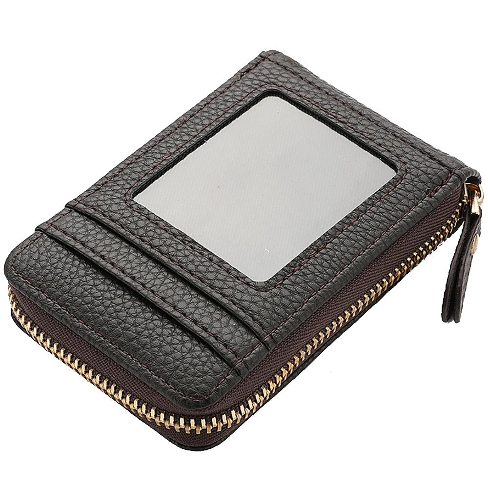 Multi Slot Short Card Holder With Zipper Coin Purse Pu Leather - Light Green 9