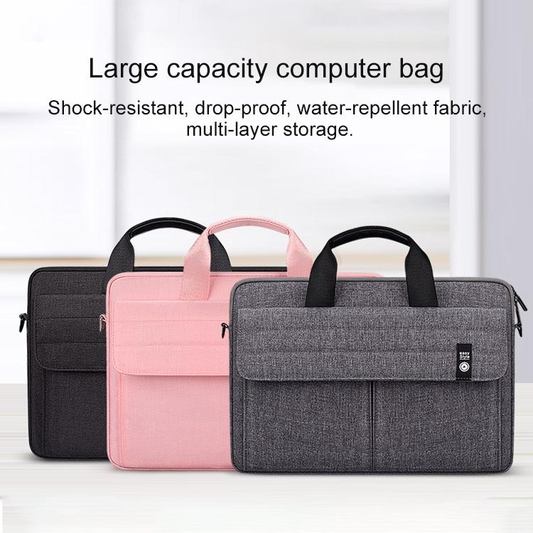 13.3 Inch Laptop Carrying Bag with Shoulder Strap - Handheld Briefcase Style - Grey 6