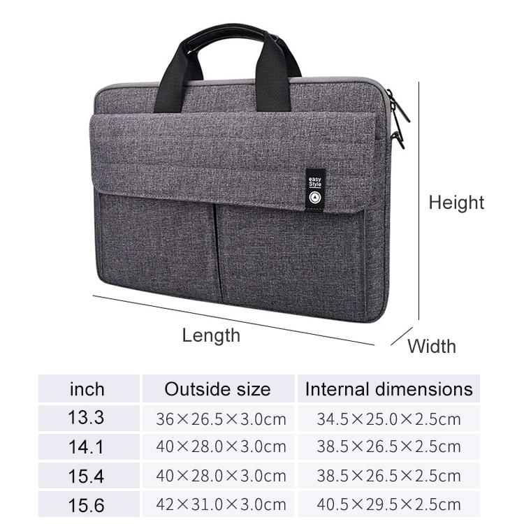 13.3 Inch Laptop Carrying Bag with Shoulder Strap - Handheld Briefcase Style - Grey 8