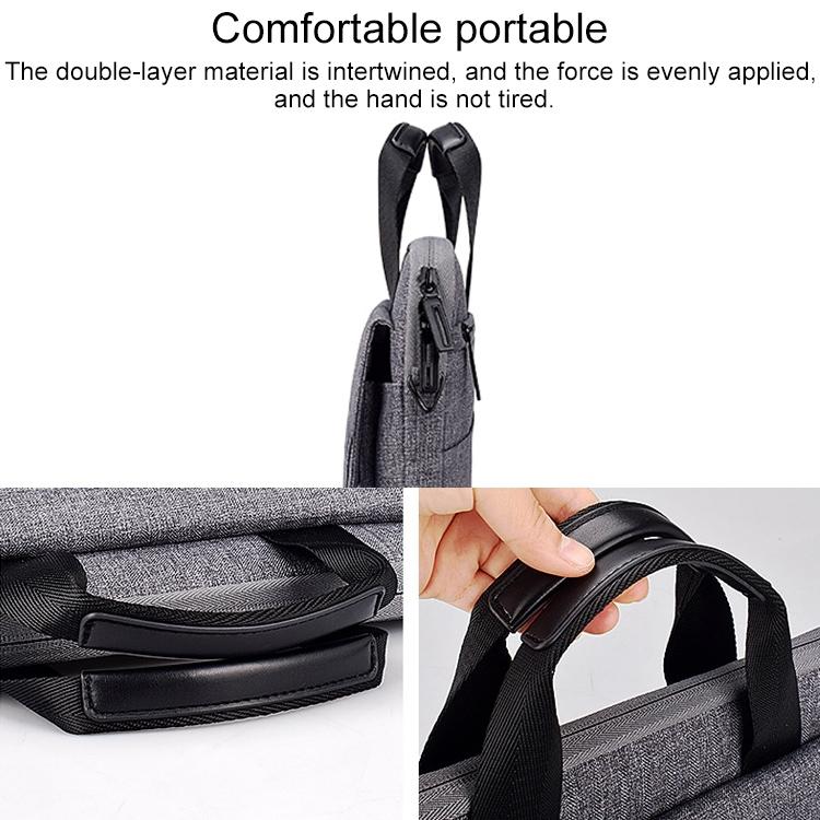 13.3 Inch Laptop Carrying Bag with Shoulder Strap - Handheld Briefcase Style - Grey 10