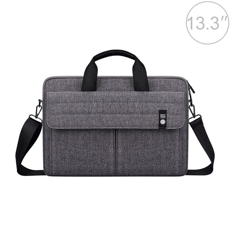 13.3 Inch Laptop Carrying Bag with Shoulder Strap - Handheld Briefcase Style - Grey 15