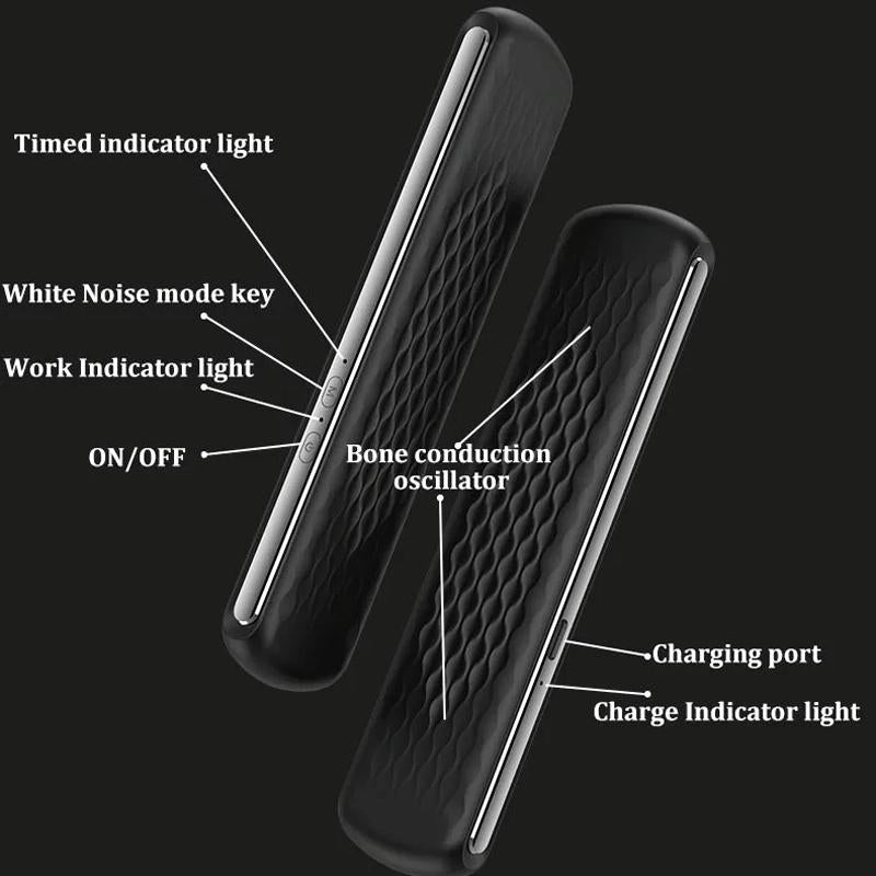 Portable Bone Conduction Sleep Speaker White Noise Aid - Black 11