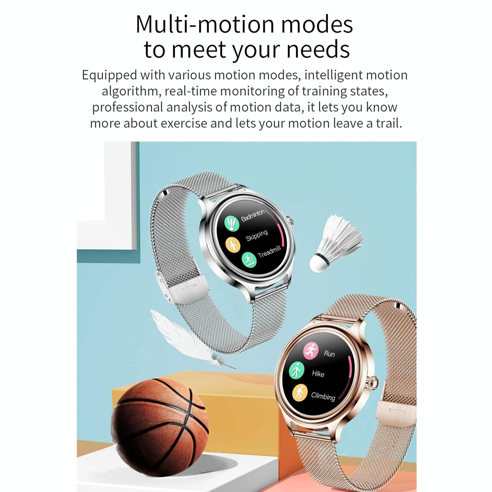 1.09 Inch Hd Colour Screen Bluetooth 5.0 Ip68 Waterproof Smart Watch Sleep & Heart Rate Monitor Blood Oxygen Tracking Steel Strap - Silver 5