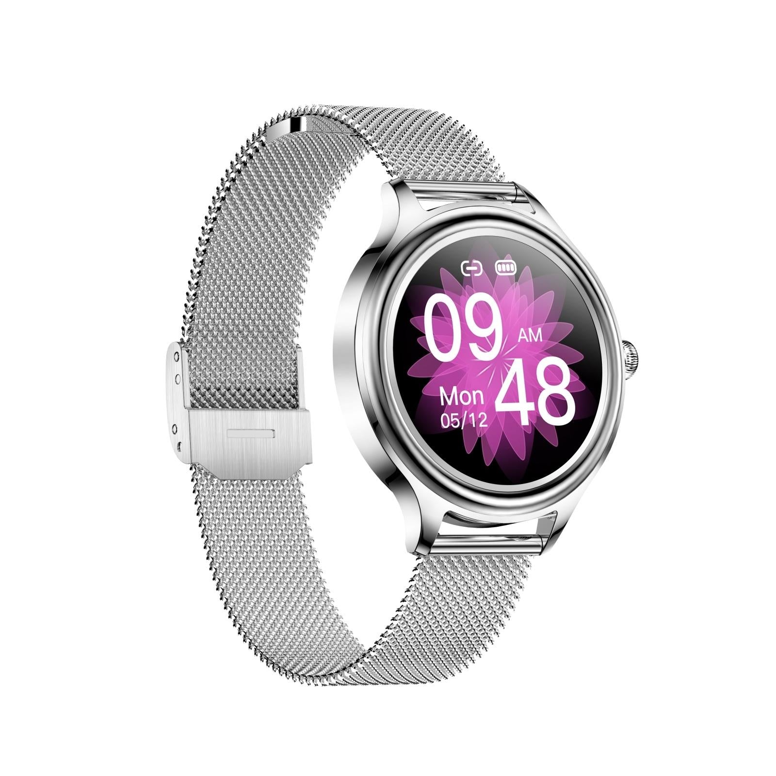 1.09 Inch Hd Colour Screen Bluetooth 5.0 Ip68 Waterproof Smart Watch Sleep & Heart Rate Monitor Blood Oxygen Tracking Steel Strap - Silver 10