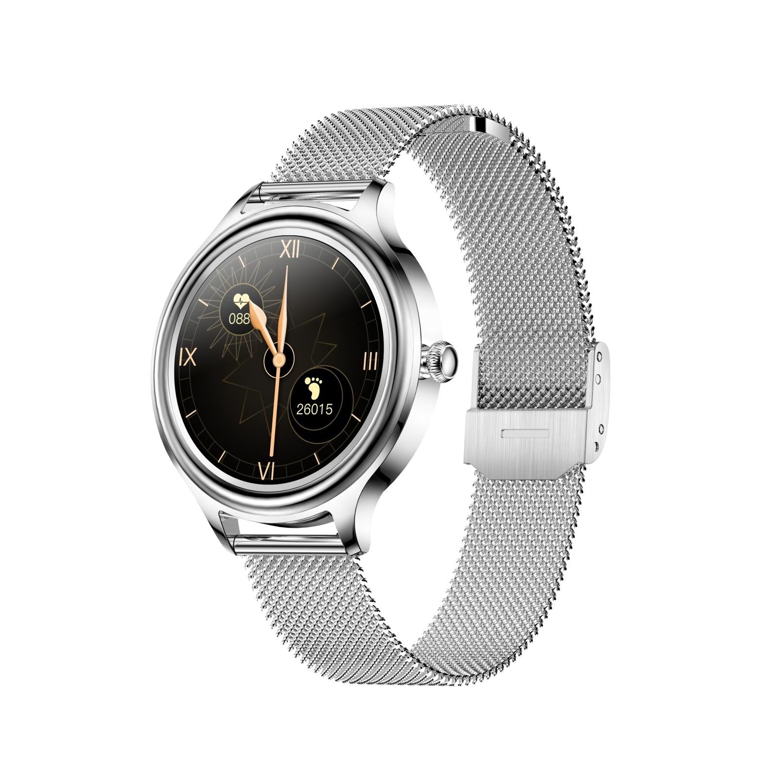 1.09 Inch Hd Colour Screen Bluetooth 5.0 Ip68 Waterproof Smart Watch Sleep & Heart Rate Monitor Blood Oxygen Tracking Steel Strap - Silver 11