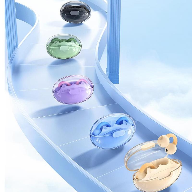 Wireless Bluetooth Earphone - Transparent Ear Clip - Ows Sports - Beige 3