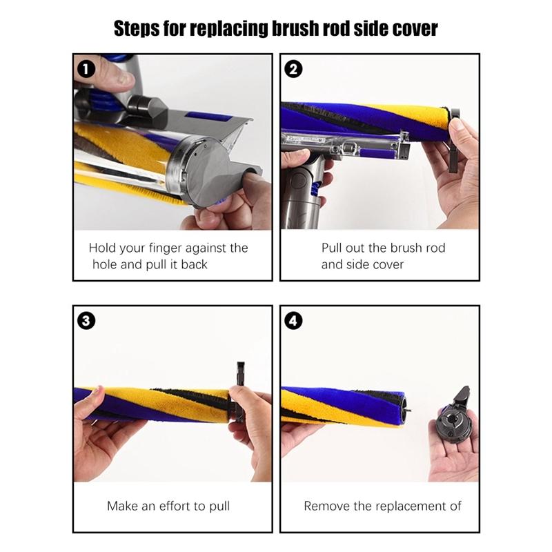 Soft Velvet Suction Head Brush for Dyson V12 V15 Slim Vacuum Cleaner - Yellow Blue 7