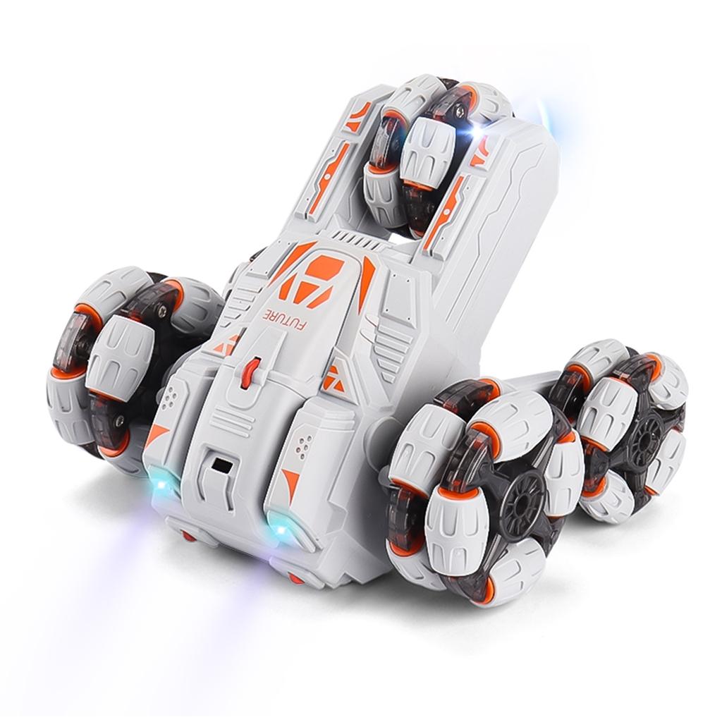 360-degree Swing Arm Rc Car with 5 Wheels - Multifunctional 2.4g - Grey 7