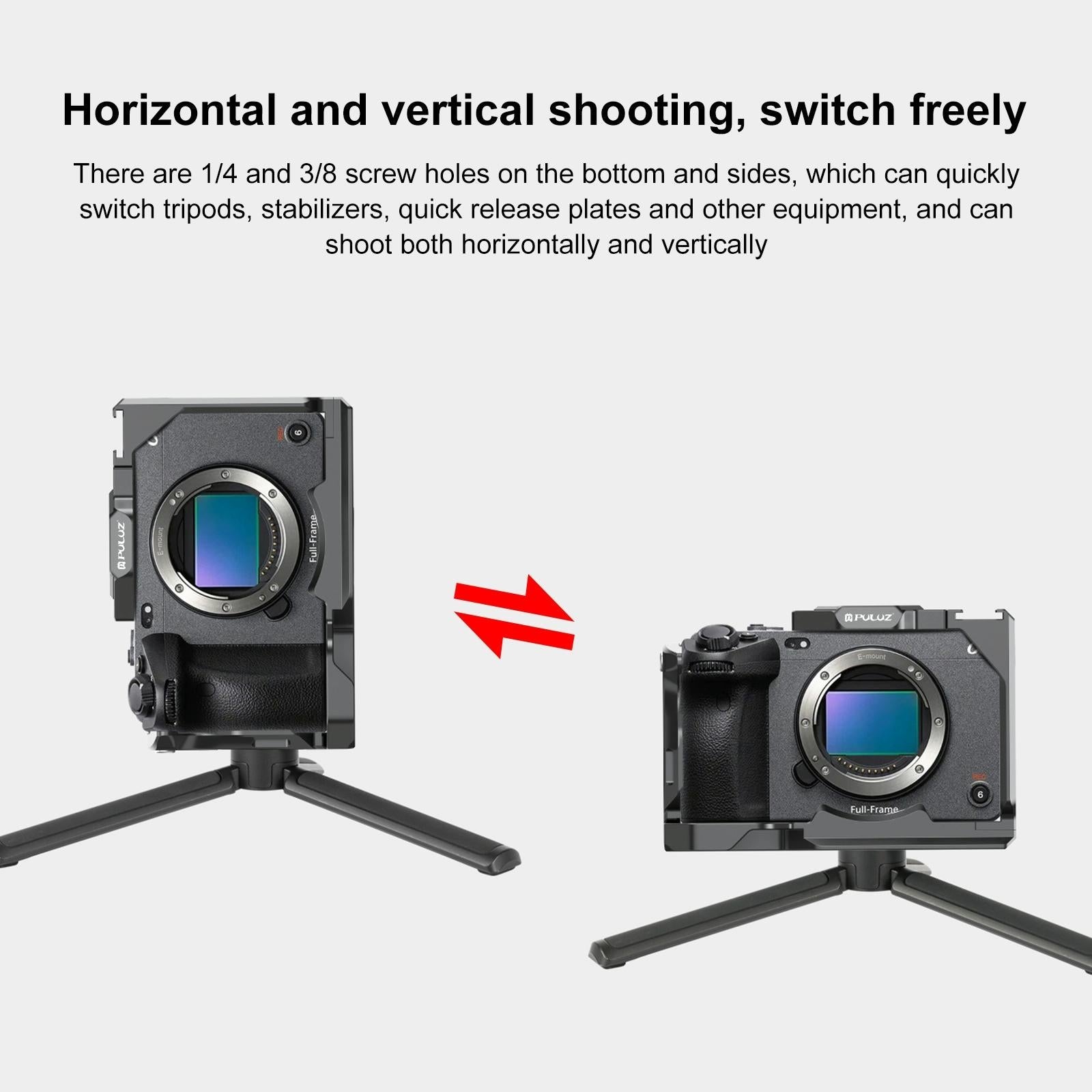 Camera Cage With Nota Slider - Metal Stabilizer Rig Black for Sony Ilme-Fx30 / Fx3 6
