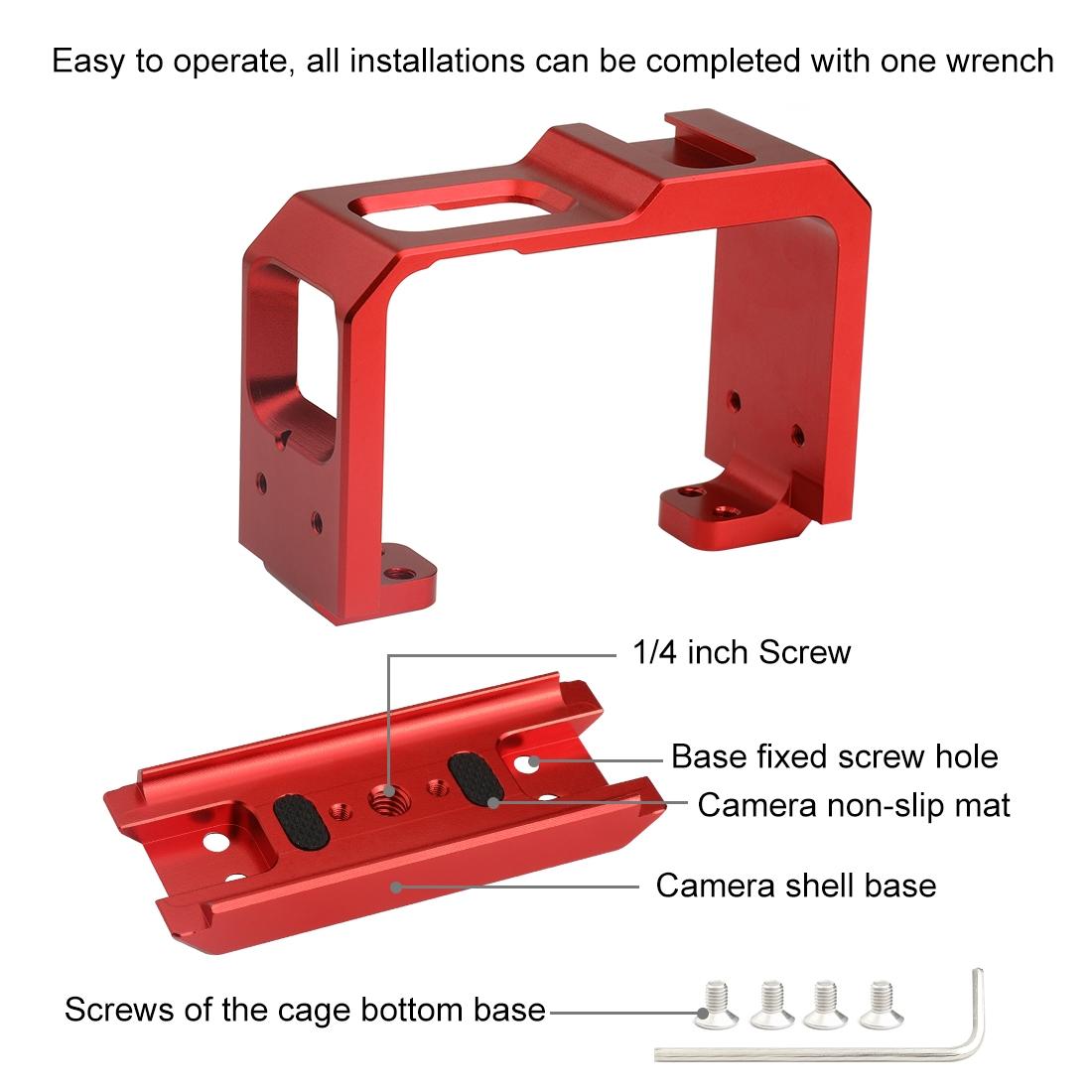 Aluminum Frame Cage for Insta360 one r with Cold Shoe and Tripod Base - Black 5