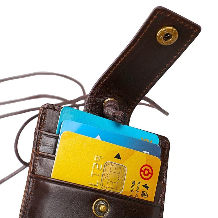 Leather Rfid Card Holder Lanyard - Compact & Secure - Black 7