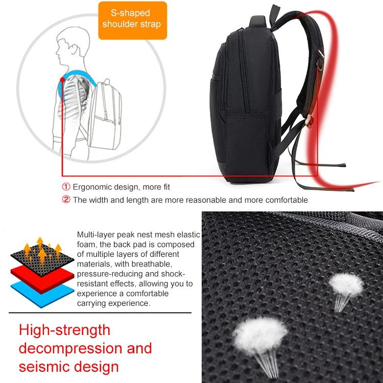 Multifunctional Oxford Laptop Backpack - Cxs-610 - Black 6