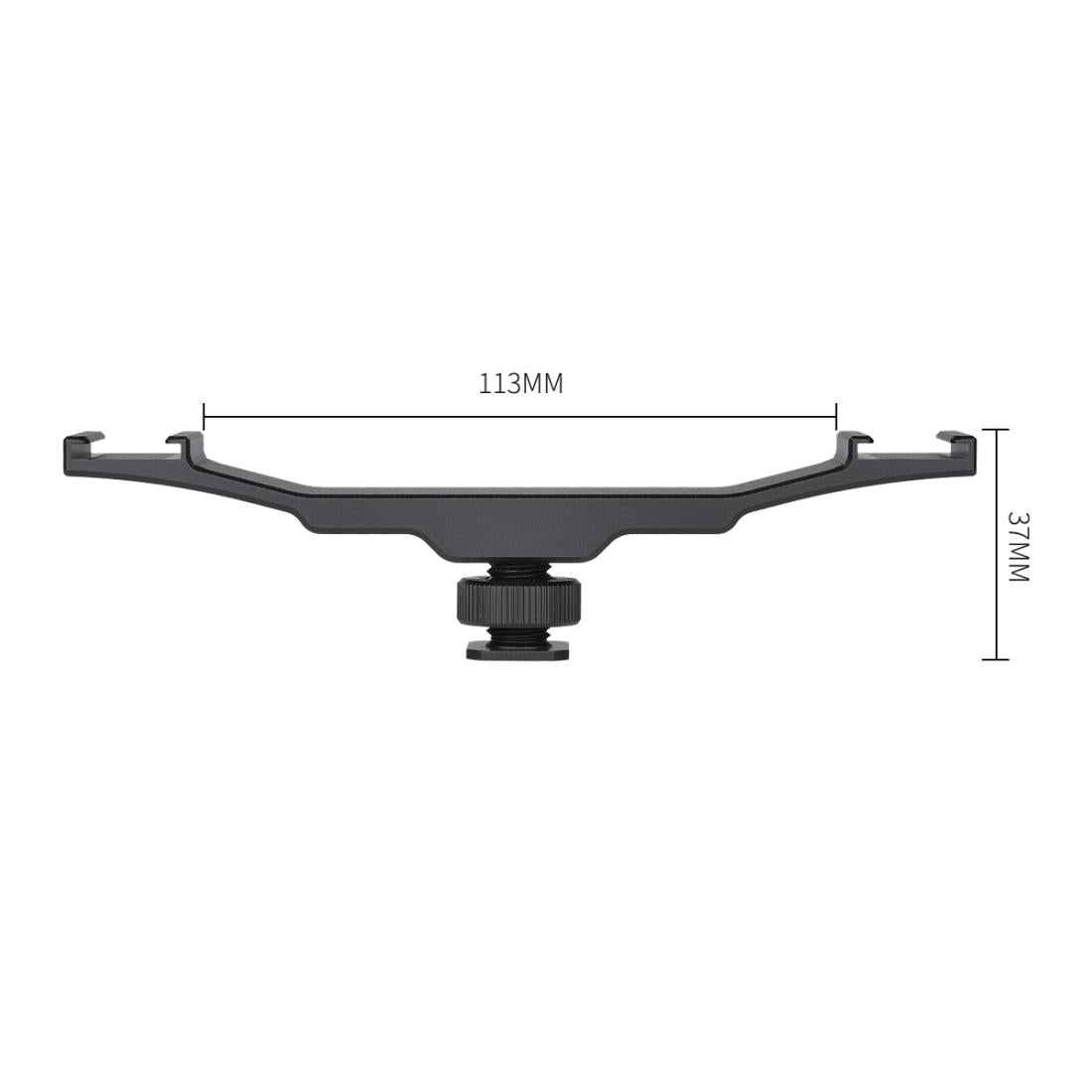 Aluminum Dual Hot / Cold Shoe Mount Adapter Bracket - Black 3