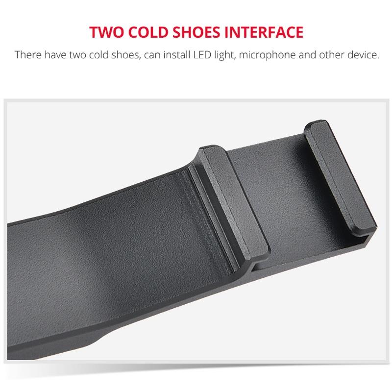 Aluminum Dual Hot / Cold Shoe Mount Adapter Bracket - Black 6
