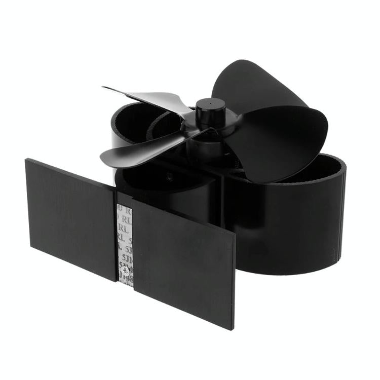 High Temperature 4-blade Heat Powered Stove Fan for Fireplaces - Black 4