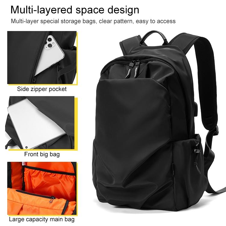 Multifunctional Oxford Laptop Backpack in Black 5
