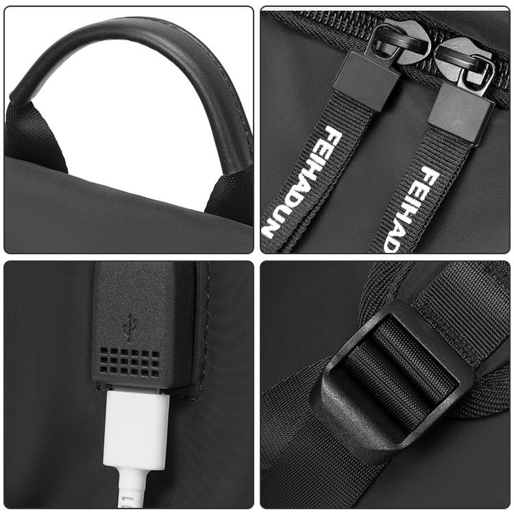 Multifunctional Oxford Laptop Backpack in Black 7