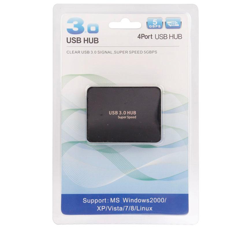 4-Port Usb 3.0 Hub + 60Cm Cable Fast Data Transfer - Black 8