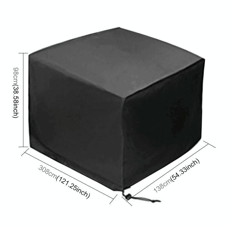 Waterproof Outdoor Furniture Cover - 210d Oxford Cloth - Dust-proof - Anti-uv - Fits Table and Chairs - 308x138x98cm - Black 3