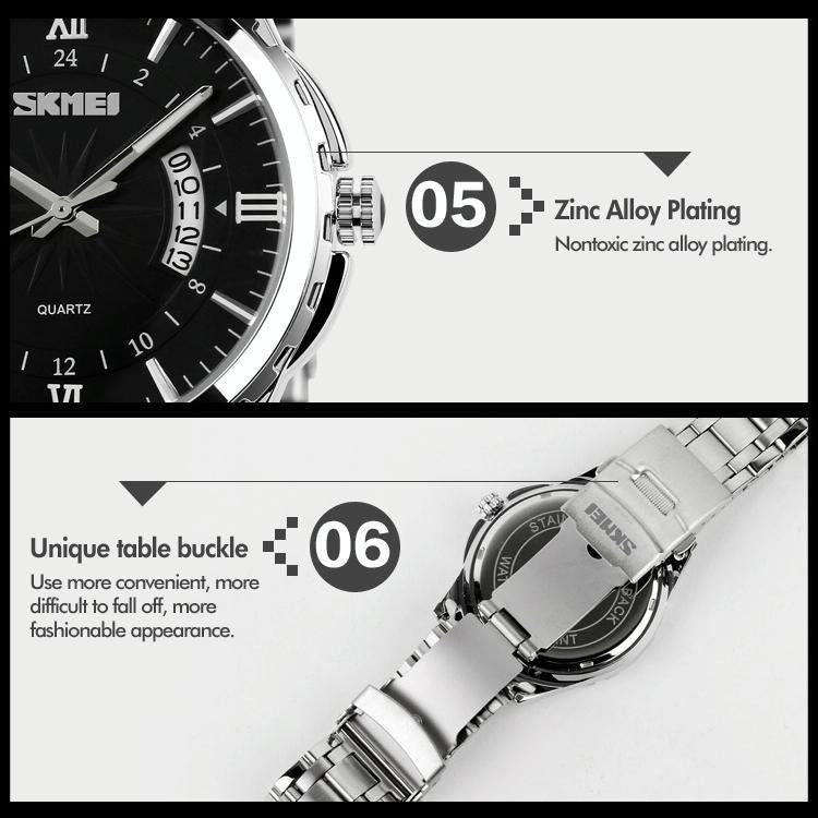 Waterproof Silver Shell Quartz Watch - Multifunctional Outdoor Fashion - Black 6