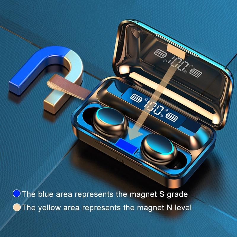 Jerry Solution Touch Bluetooth Earphones with Magnetic Charging Box - F9-5c 9