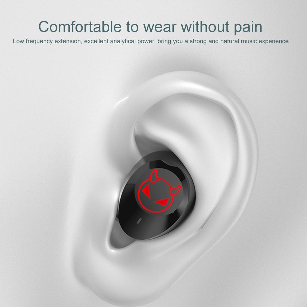 Intelligent Noise Reduction Bluetooth Earphones with Touch Control and Battery Display - Black 3