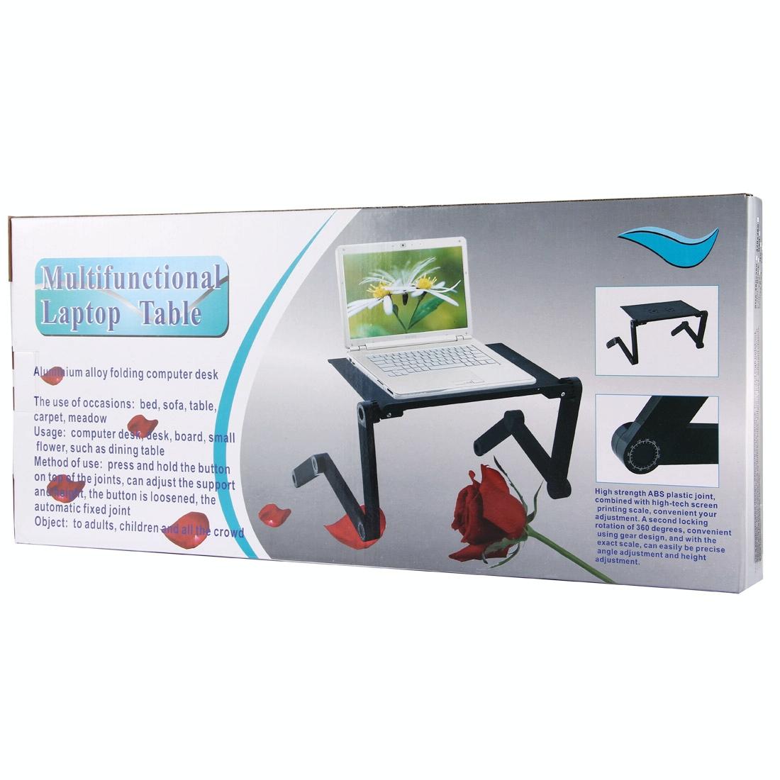 Adjustable Foldable Laptop Stand - Portable 360 Degree Aluminum - Black 9