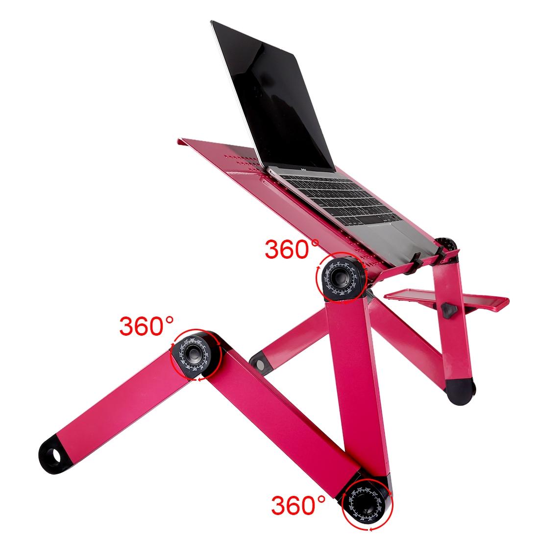 Adjustable Foldable Laptop Stand - Portable 360 Degree Aluminum - Black 12