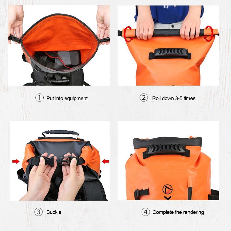 Waterproof Upstream Storage Shoulder Bag L For Mountaineering - Black 10