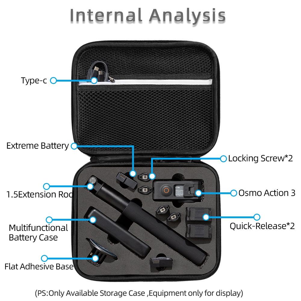 Dji Action Carrying Case - 3 Sizes Available - Black 12