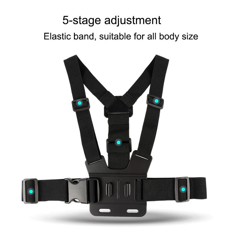 Adjustable Body Mount Belt with Phone Clamp for Action Cameras and Smartphones 5