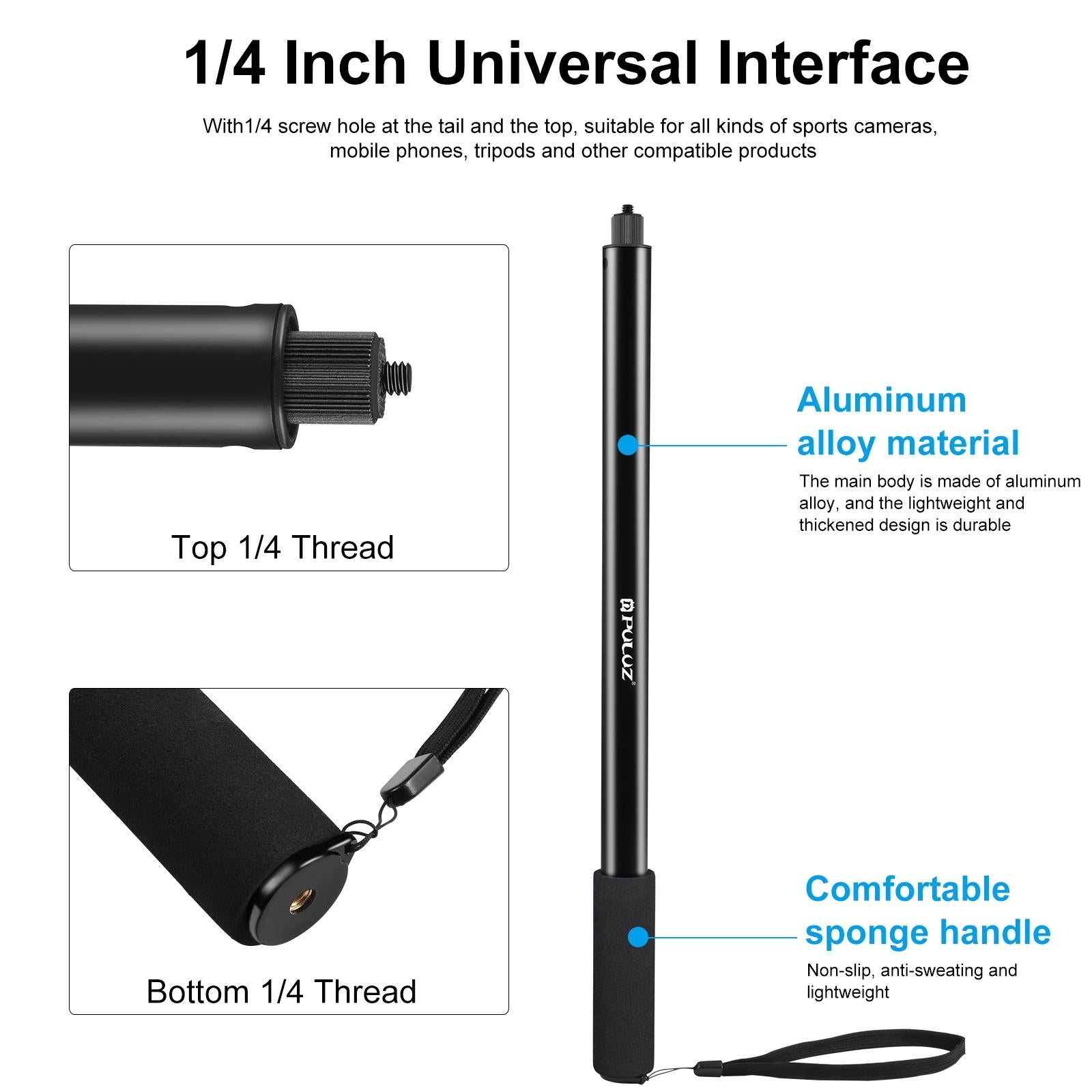 2m Extendable Selfie Stick for Insta360 one Rs X2 X3 X4 3