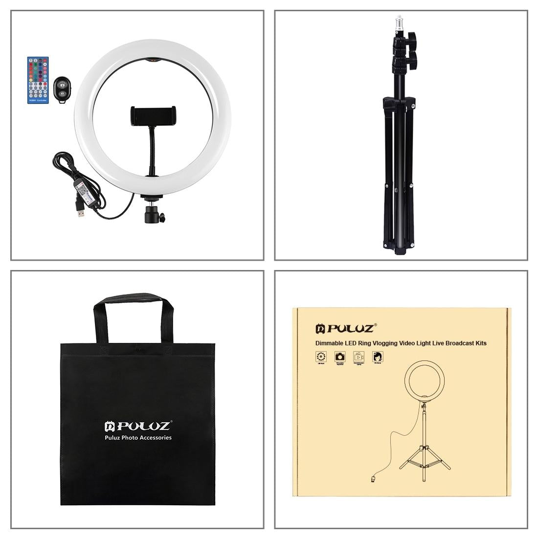 10.2 Rgbw Led Ring Light Kit with Tripod Remote and Phone Clamp 6