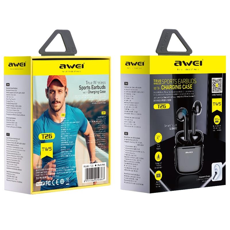 Wireless Sports Headset with Charging Case - T26 Tws Bluetooth V5.0 - Black 4