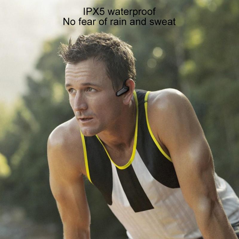 Waterproof Bone Conduction Bluetooth Earphones 5.0 for Sports - Black 4