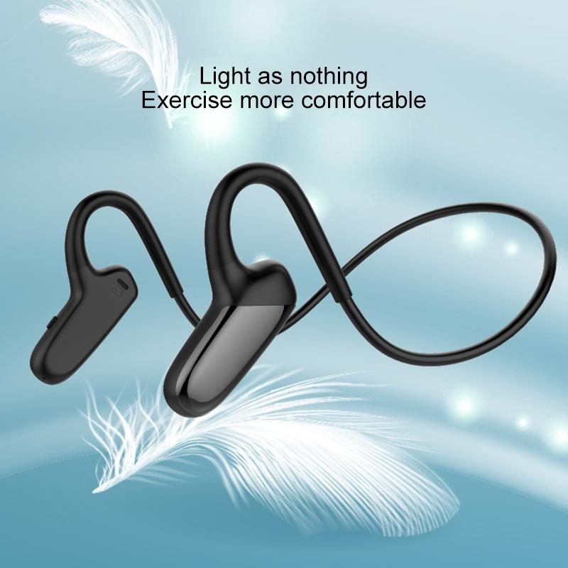 Waterproof Bone Conduction Bluetooth Earphones 5.0 for Sports - Black 9