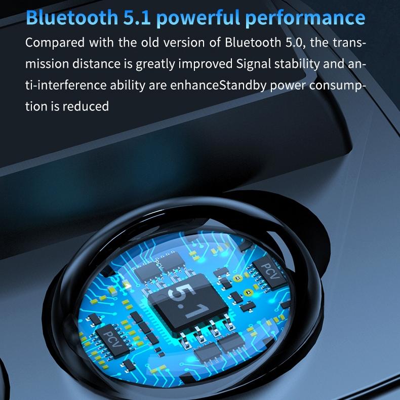 Wireless Bluetooth 5.0 Earphones with Digital Display and Flashlight 3