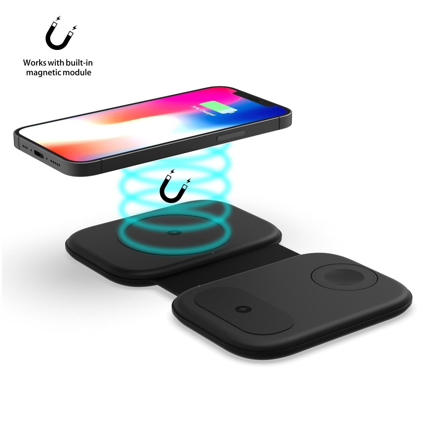 15W 3 In 1 Magnetic Wireless Charger For Iphone Apple Watch Airpods 4