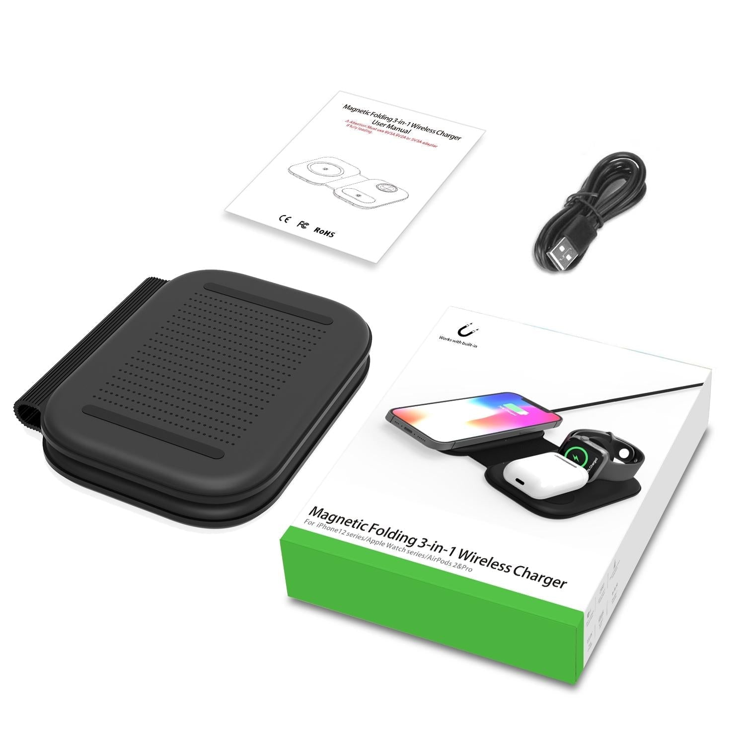 15W 3 In 1 Magnetic Wireless Charger For Iphone Apple Watch Airpods 8