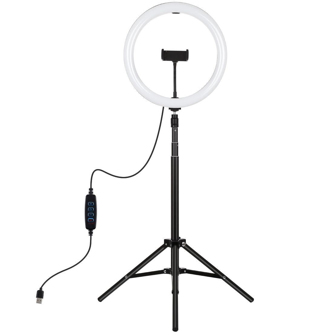 11.8 Led Ring Light with Tripod and Phone Clamp - 3 Modes Dual Colour Temperature Dimmable - Black 3