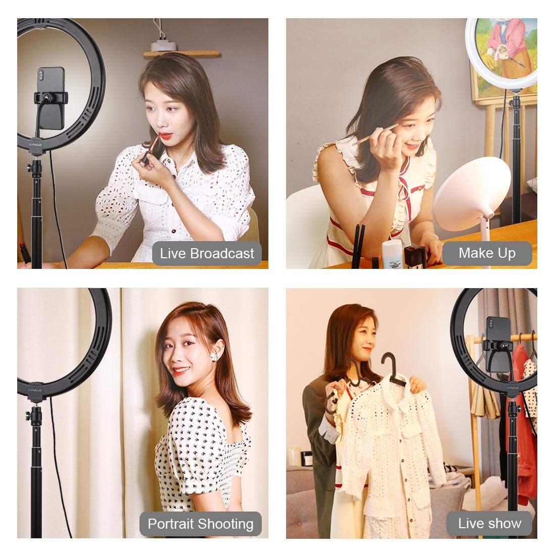 11.8 Led Ring Light with Tripod and Phone Clamp - 3 Modes Dual Colour Temperature Dimmable - Black 4