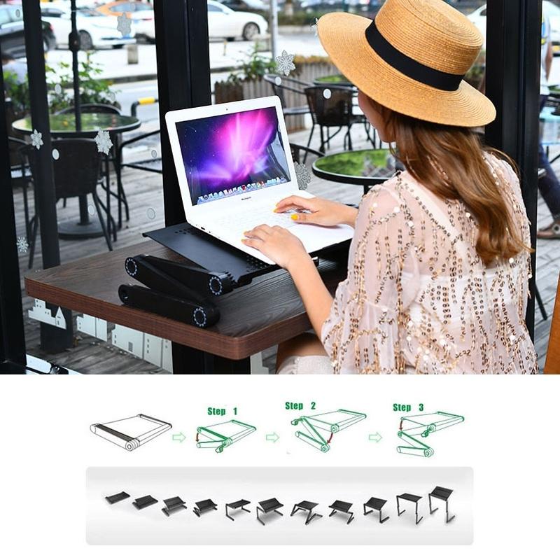 Adjustable Foldable Laptop Stand - 360 Degree Portable Aluminum Desk Holder 7