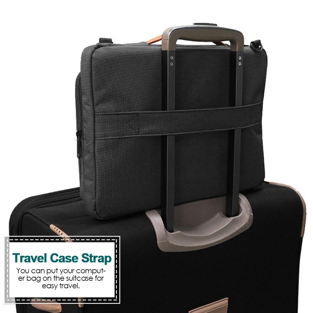 Waterproof Nylon Laptop Handbag with Trolley Strap - Fits 15-15.6 Laptops - Black 8