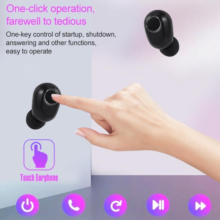 Wireless Touch Bluetooth Headset with Smart Magnetic Charging - Dt-13 - Black 6