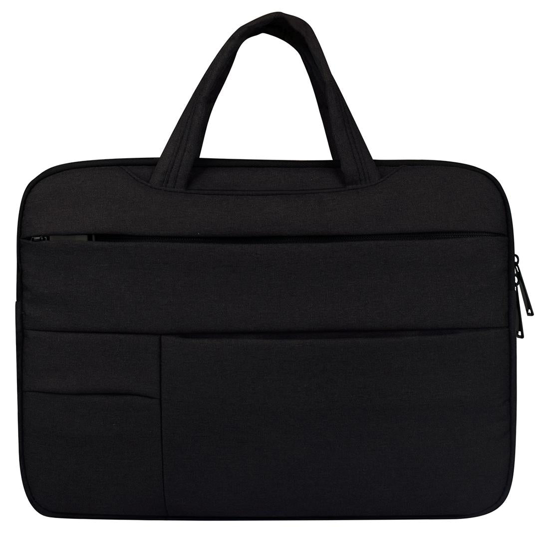 13.3 Inch Laptop Tablet Bag With Multiple Pockets And Soft Oxford Cloth Handle - Black