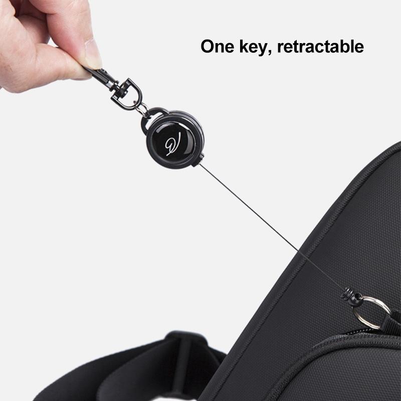 Men Microfiber Leather Crossbody Chest Bag 35 X 16 X 4Cm Versatile And Durable - Black 5