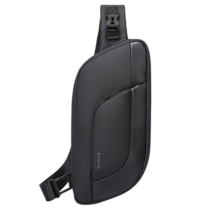 Men Microfiber Leather Crossbody Chest Bag 35 X 16 X 4Cm Versatile And Durable - Black 9