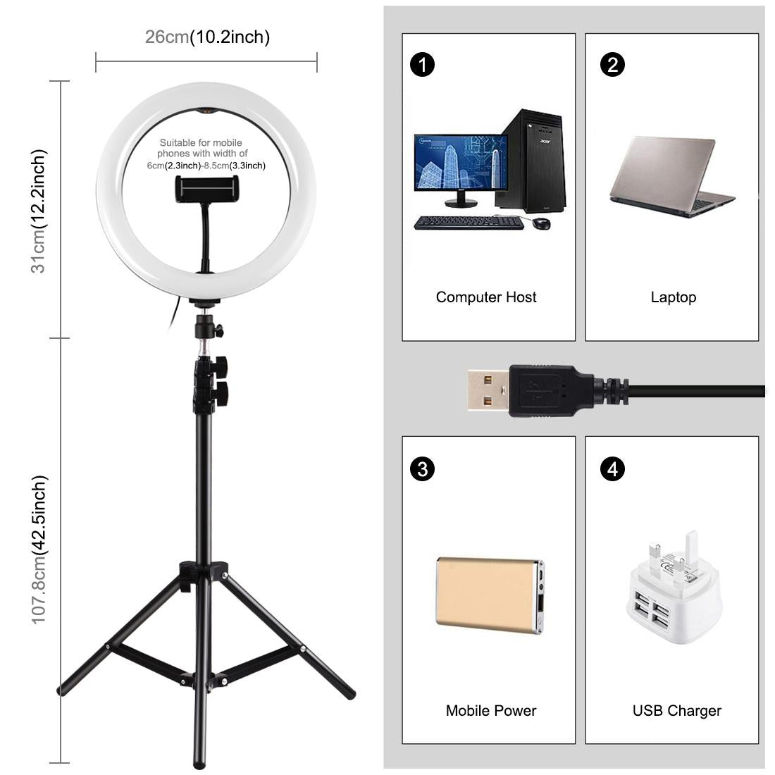 10.2 Marquee Led Beauty Light with Tripod and Remote Control 5