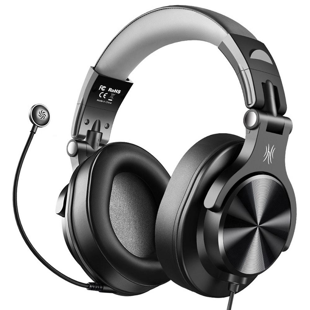 Head-Mounted Wired Headphone With Noise Reduction & Mic Black 3