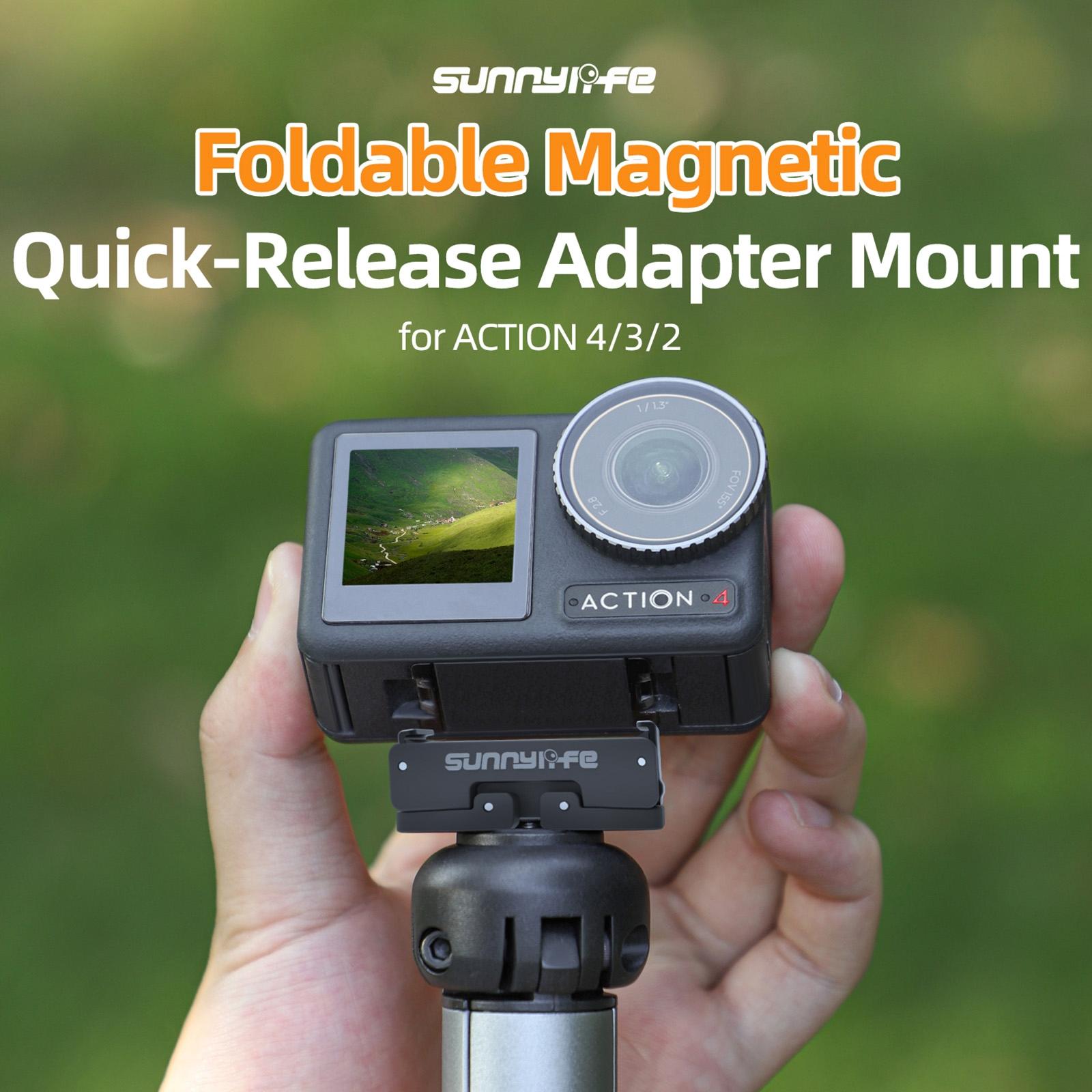 Magnetic Adapter Mount for Dji Action Cameras - Compatible with Action 2 3 and 4 3